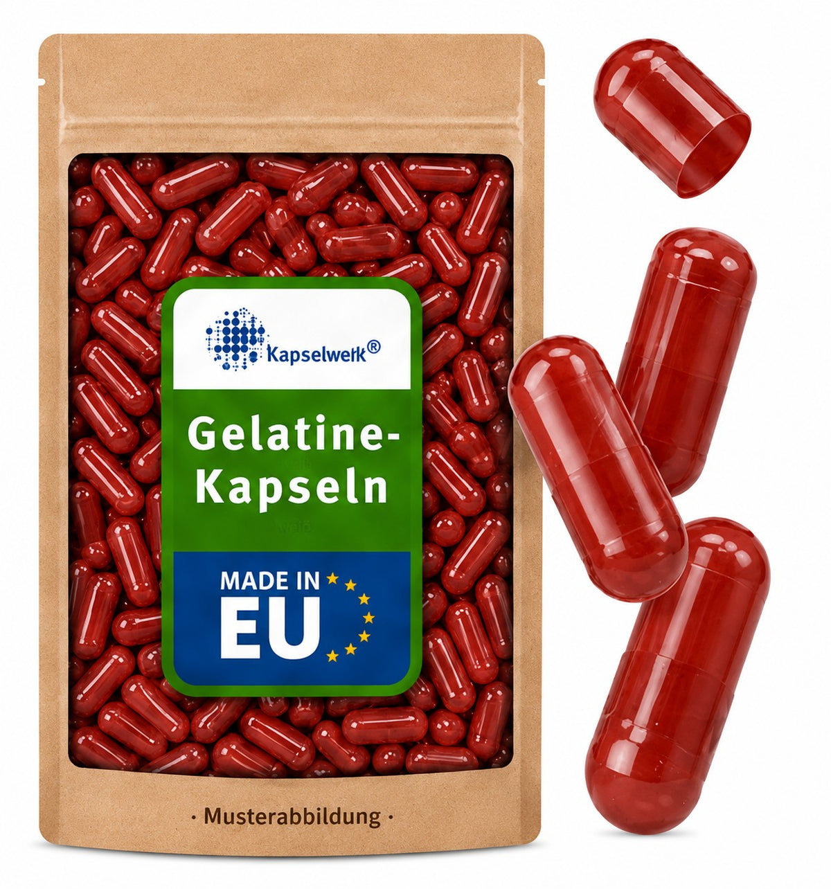 Gelatinekapseln dunkelrot - Größe 1