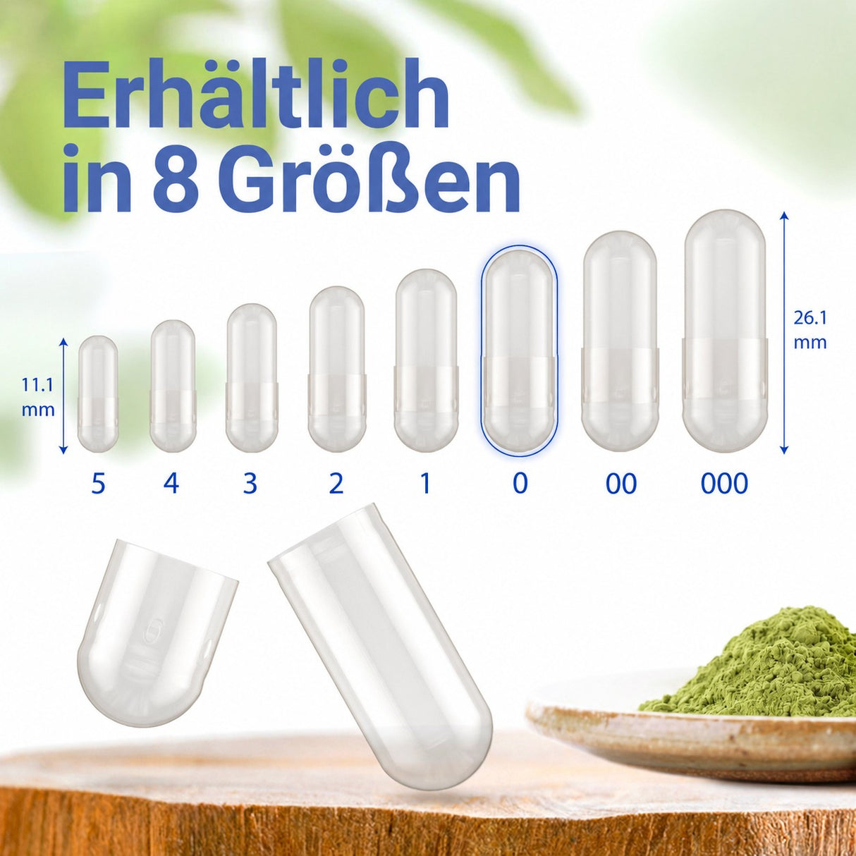 Vegikapseln klar - Größe 0