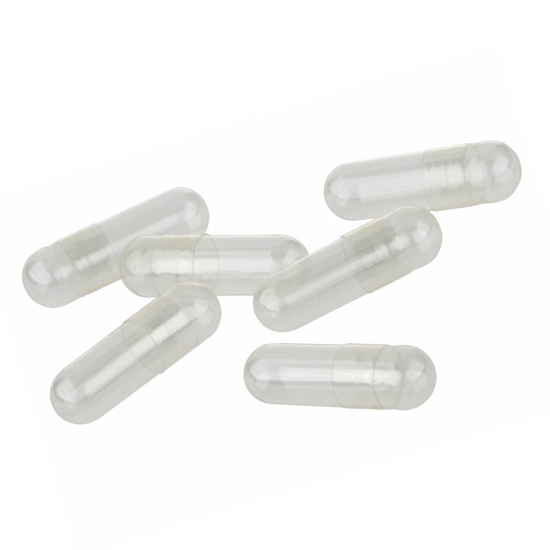 Leerkapseln in Nahaufnahme - transparent Vegikapseln mit verzögerter Aufnahmewirkung