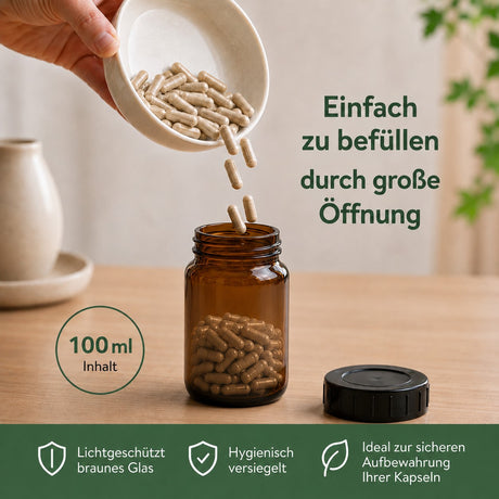 Einfach zu befüllen durch große Öffnung