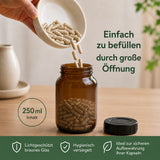 Braunglas - einfach zu befüllen, durch große Öffnung