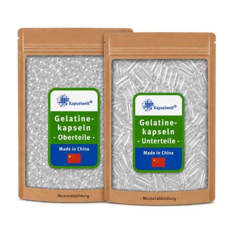 Getrennte Gelatinekapseln klar - Größe 0