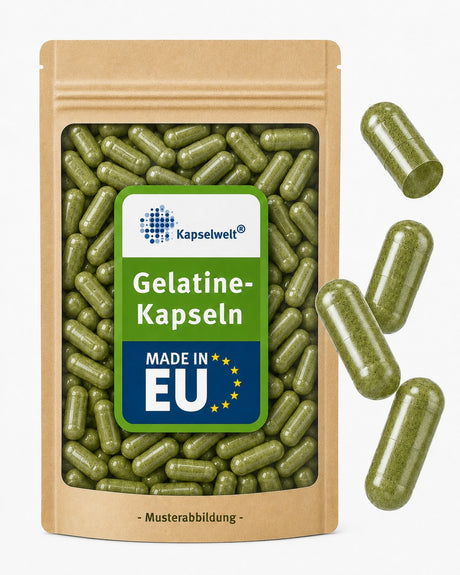 Gelatinekapseln olivgrün - Größe 0