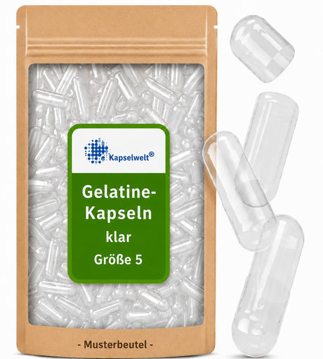 Gelatinekapseln klar - Größe 5