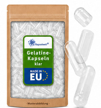 Gelatinekapseln klar - EU Herkunft - Größe 0