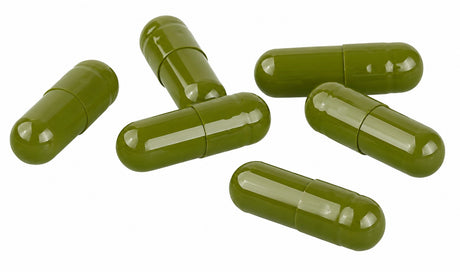 Bild mit eingen grünen Leerkapseln aus Gelatine