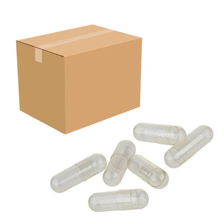 Großgebinde - Leerkapseln als Kartonware - Karton mit Kapseln im Vordergrund