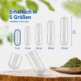Darstellung der 5 verschiedenen Maxi-Kapselgrößen: 110 ml, 90 ml, 24 ml, 10 ml und 5 ml