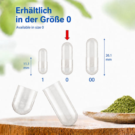 Kapseln erhältlich in der Größe 0