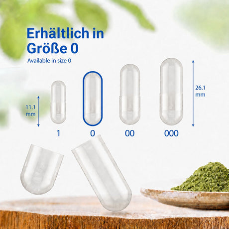 Kapseln erhältlich in der Größe 0