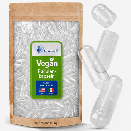 Vegi-Pullulan-Naturkapseln klar - Größe 0