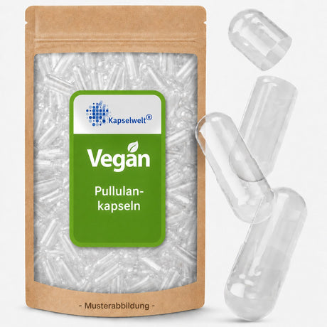 Vegi-Pullulan-Naturkapseln klar - Größe 0