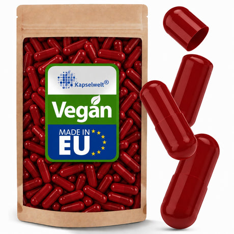 Vegikapseln dunkelrot Größe 0