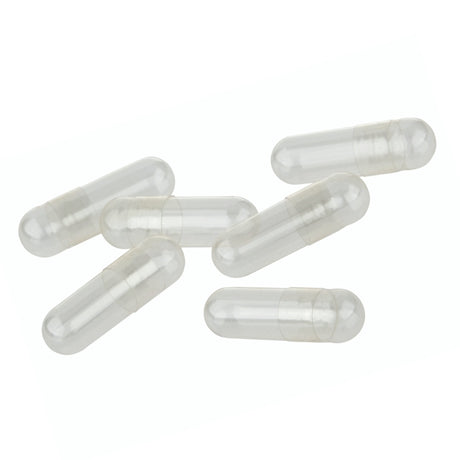Leerkapseln in Nahaufnahme - transparent Vegikapseln mit verzögerter Aufnahmewirkung